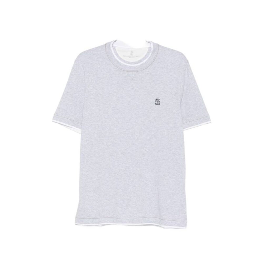 Brunello Cucinelli Men Logo Cotton T-Shirt